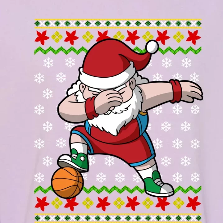 Christmas Dabbing Santa Basketball Dance Gift Garment-Dyed Sweatshirt