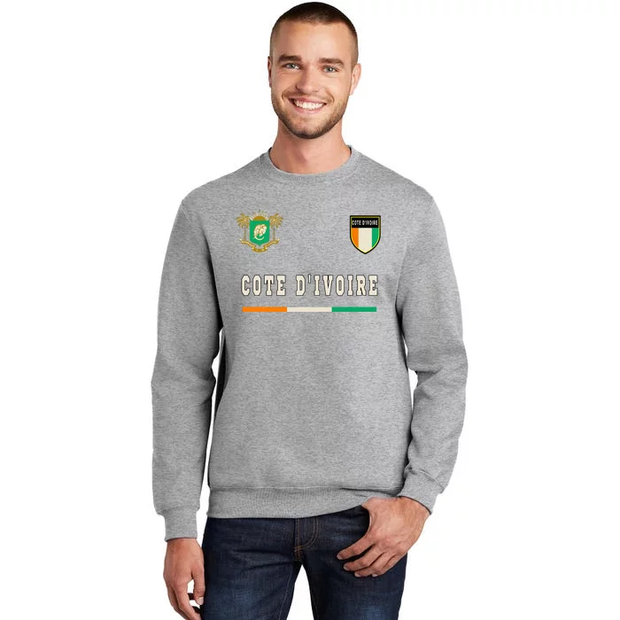 Cote Divoire Sportssoccer Jersey Flag Football Tall Sweatshirt