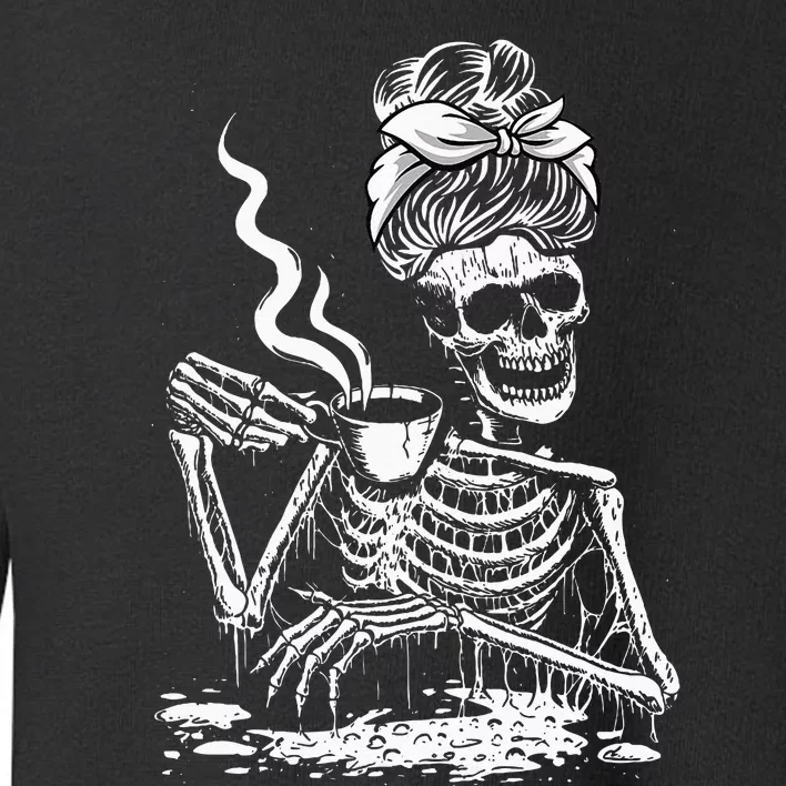 Coffee Drinking Skeleton Lazy DIY Halloween Costume Women Toddler Sweatshirt