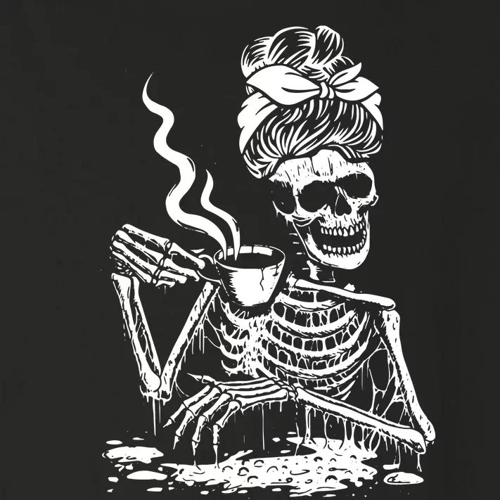 Coffee Drinking Skeleton Lazy DIY Halloween Costume Toddler Long Sleeve Shirt