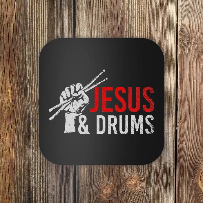 Christian Drummer Savior Devotee Drums Christianity Jesus Coaster