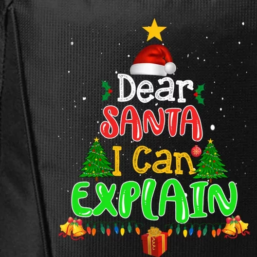 Christmas Dear Santa I Can Explain Funny Santa Claus Joke Gift City Backpack