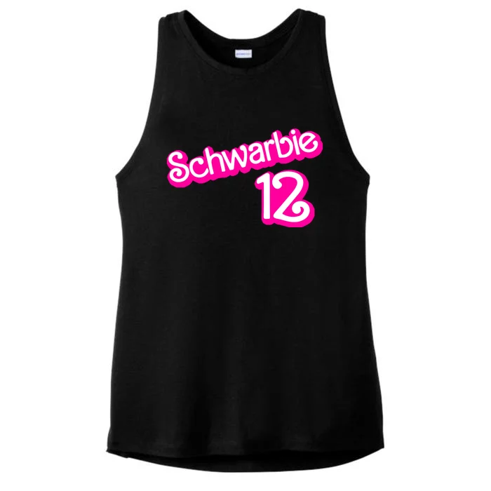 Cute Doll Schwarbie 12 Ladies Tri-Blend Wicking Tank