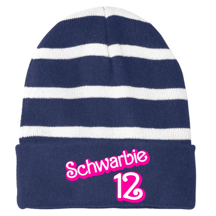 Cute Doll Schwarbie 12 Striped Beanie with Solid Band