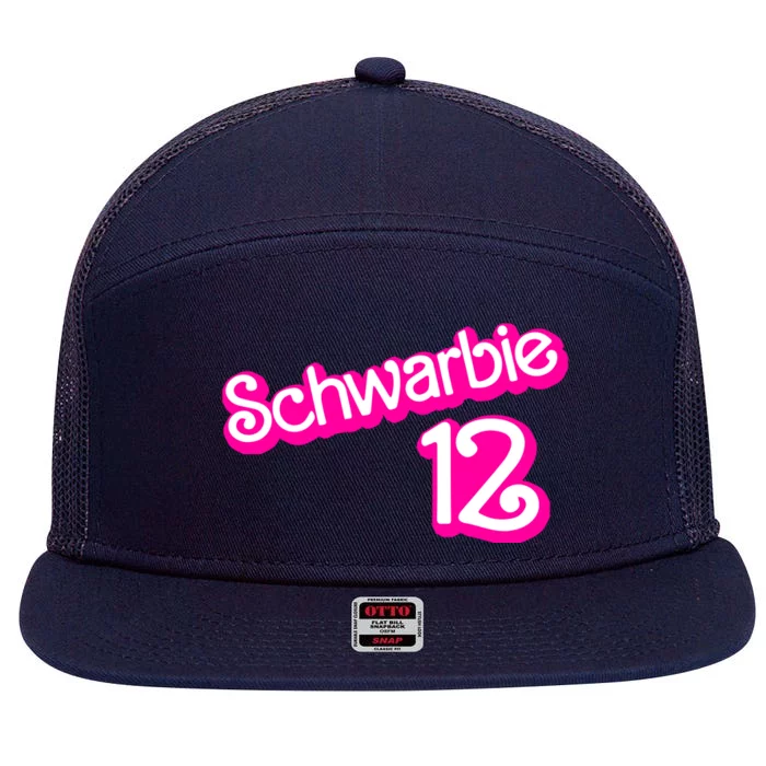 Cute Doll Schwarbie 12 7 Panel Mesh Trucker Snapback Hat