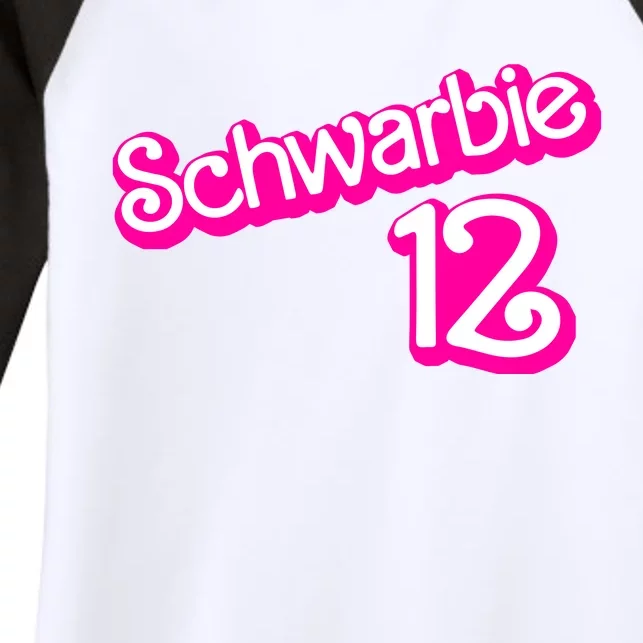 Cute Doll Schwarbie 12 Women's Tri-Blend 3/4-Sleeve Raglan Shirt