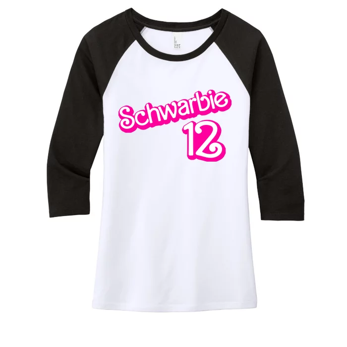 Cute Doll Schwarbie 12 Women's Tri-Blend 3/4-Sleeve Raglan Shirt