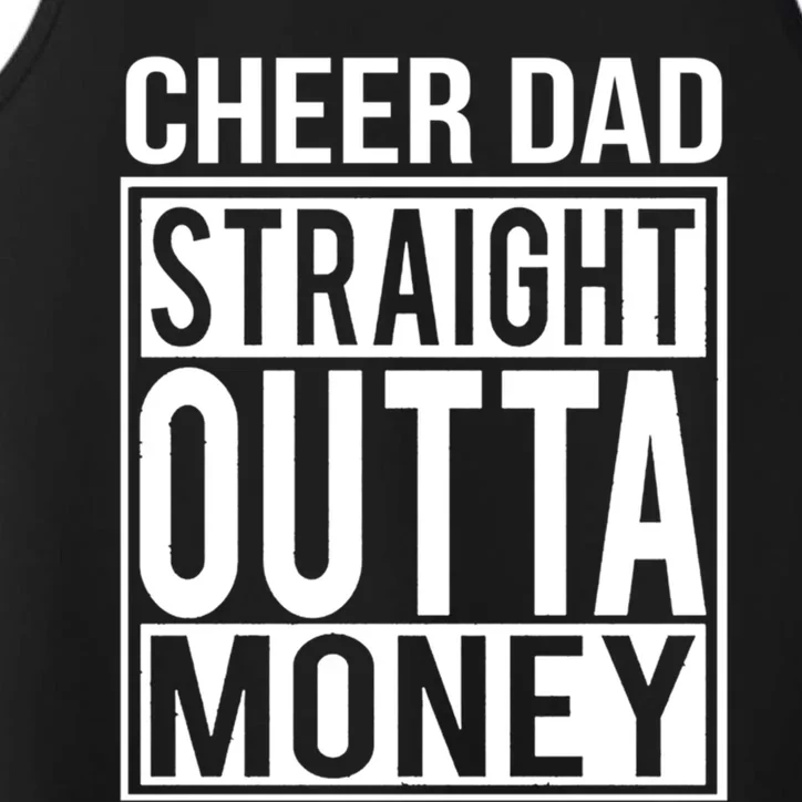 Cheer Dad Straight Outta Money Funny Cheer Coach Gift Performance Tank