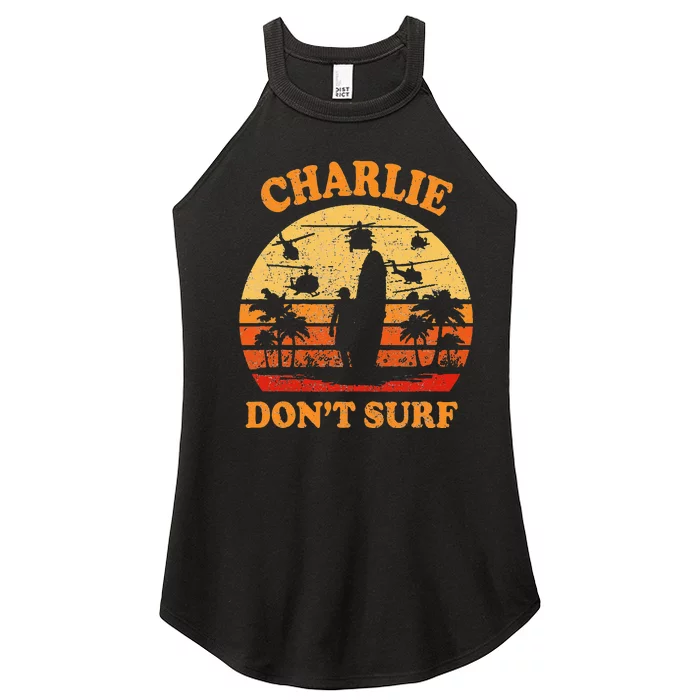 Charlie Dont Surf Military Vietnam War Surf Ops Women’s Perfect Tri Rocker Tank