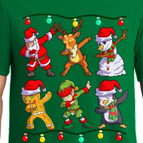 Christmas Dabbing Santa Elf Deer Friends Xmas Pajama Set