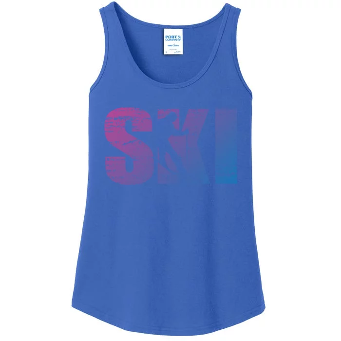 Cool Distressed Skiing Gift For Skiers Ladies Essential Tank