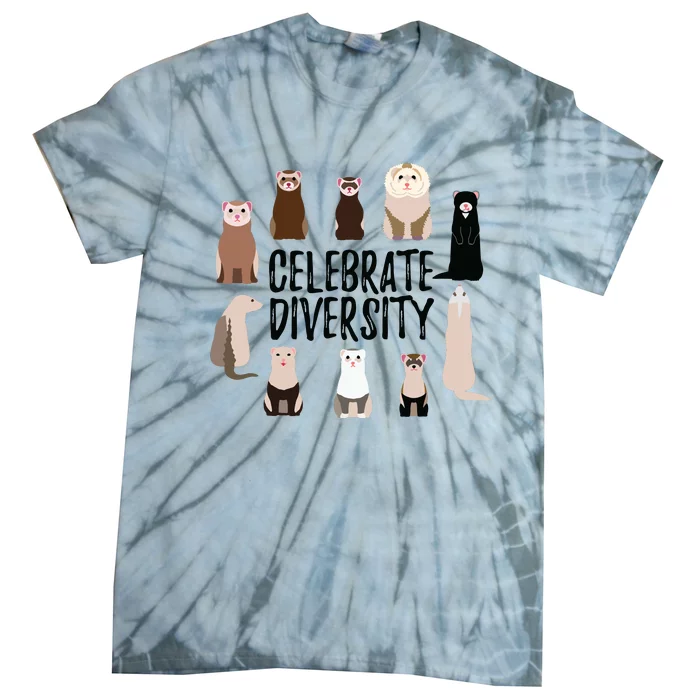 Celebrate Diversity Shirts For Ferret Lovers Cute Ferret Tie-Dye T-Shirt