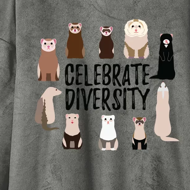 Celebrate Diversity Shirts For Ferret Lovers Cute Ferret Hooded Wearable Blanket