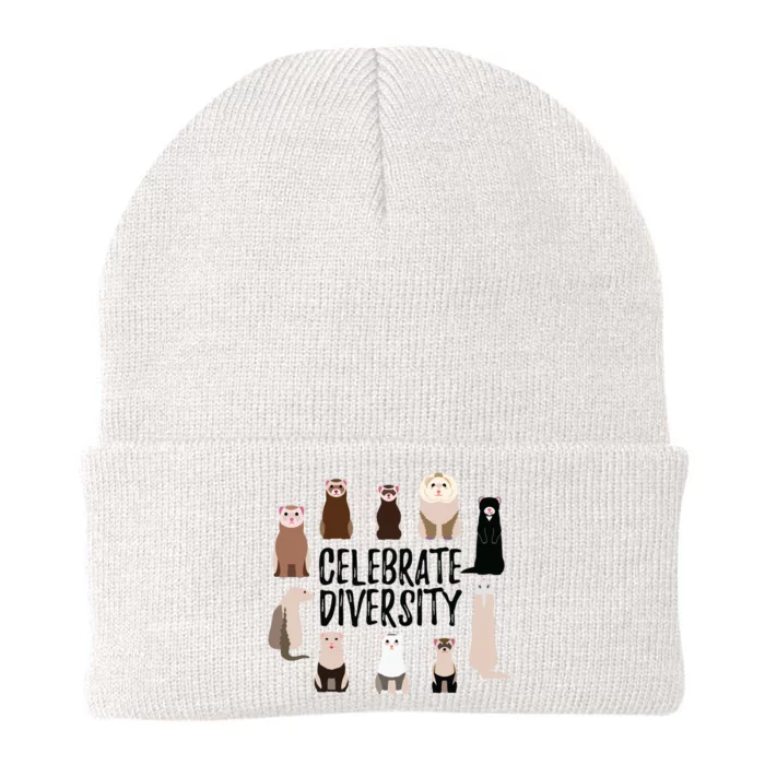 Celebrate Diversity Shirts For Ferret Lovers Cute Ferret Knit Cap Winter Beanie