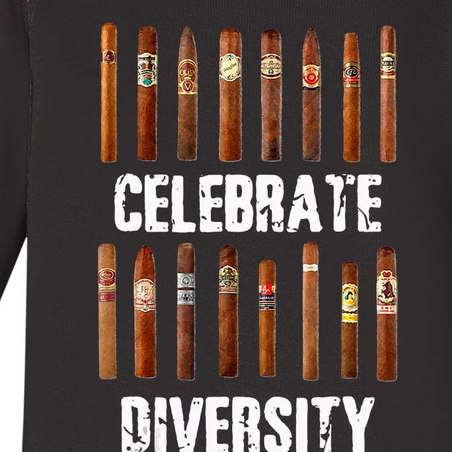 Celebrate Diversity Smoke Cigars Cigar Smoking Baby Long Sleeve Bodysuit