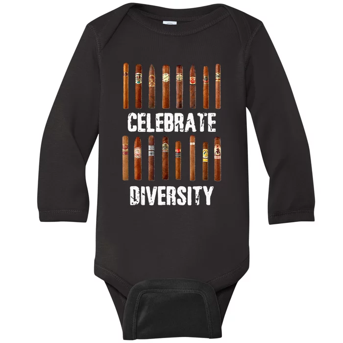 Celebrate Diversity Smoke Cigars Cigar Smoking Baby Long Sleeve Bodysuit