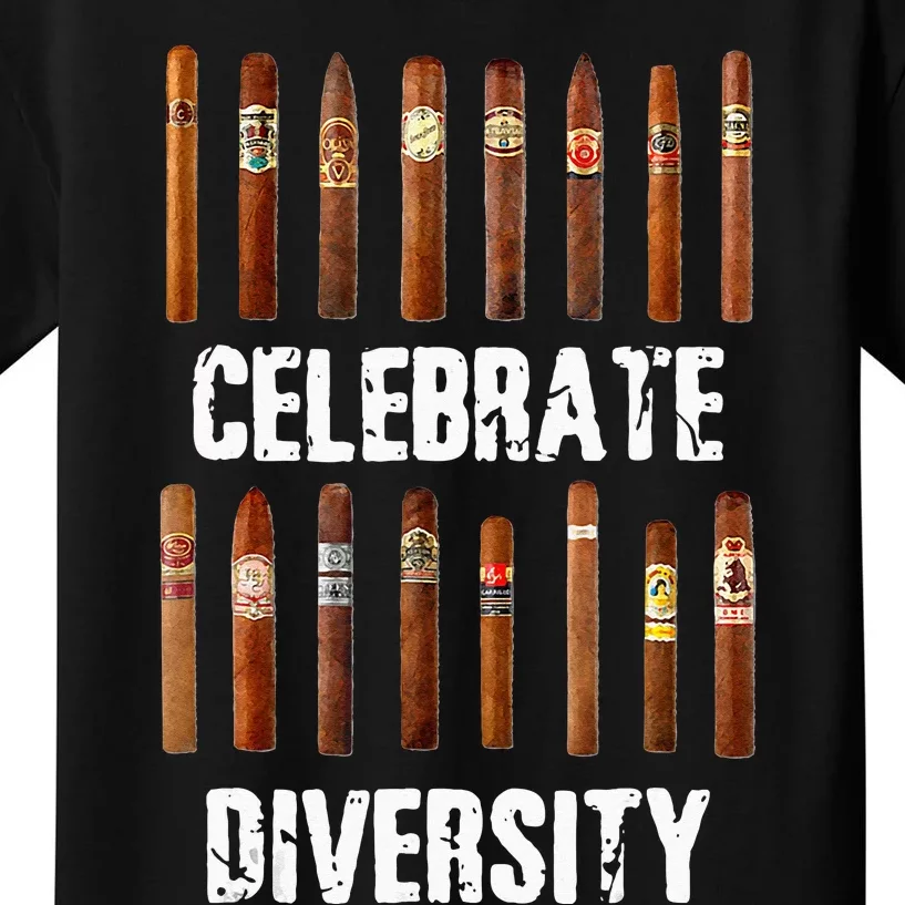 Celebrate Diversity Smoke Cigars Cigar Smoking Kids T-Shirt