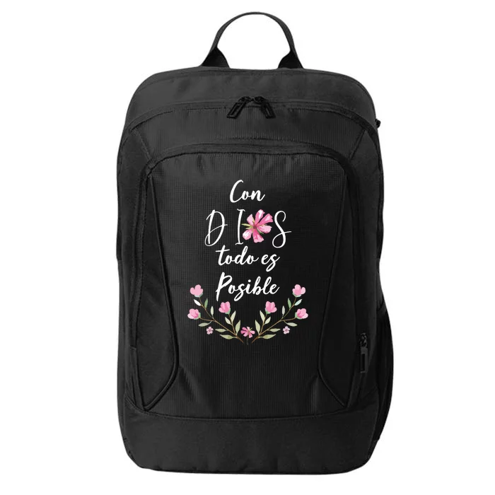 Con Dios Todo Es Posible Shirts Christian Spanish City Backpack