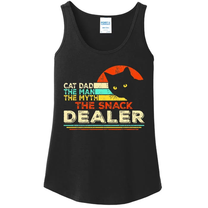 Cat Dad The Man The Myth The Snack Dealer Ladies Essential Tank