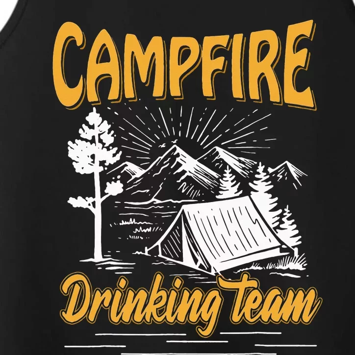 Campfire Drinking Team Camping Lover Scout Camper Performance Tank