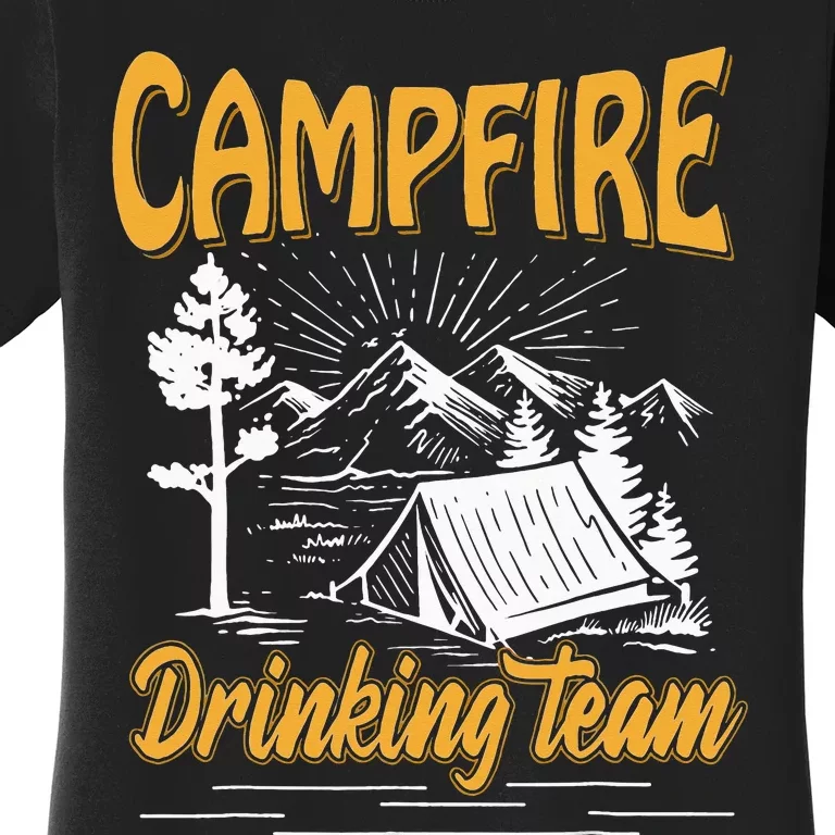 Campfire Drinking Team Camping Lover Scout Camper Women's T-Shirt