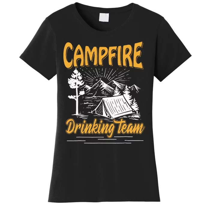 Campfire Drinking Team Camping Lover Scout Camper Women's T-Shirt