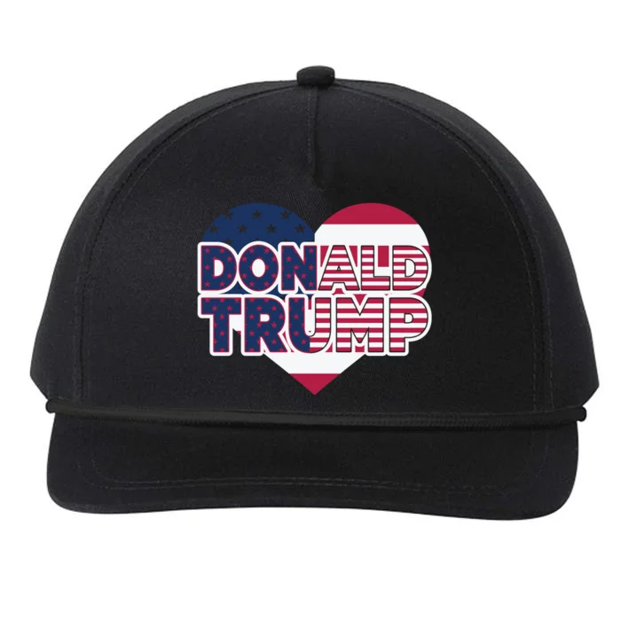 Cool Donald Trump Heart Election 2024 Snapback Five-Panel Rope Hat