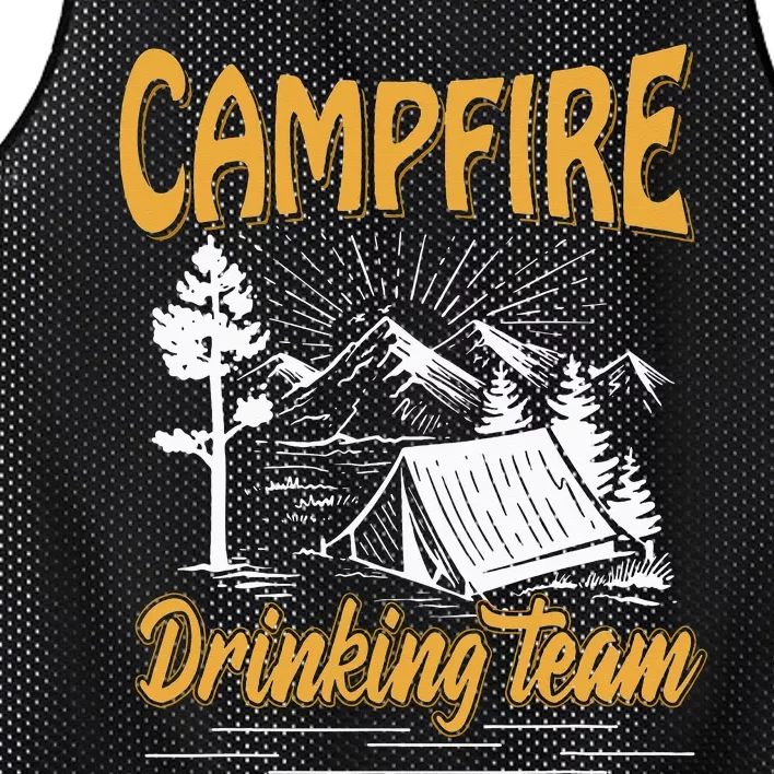 Campfire Drinking Team Camping Lover Scout Camper Mesh Reversible Basketball Jersey Tank