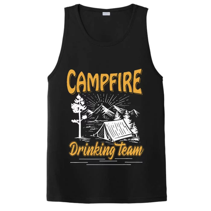 Campfire Drinking Team Camping Lover Scout Camper Performance Tank