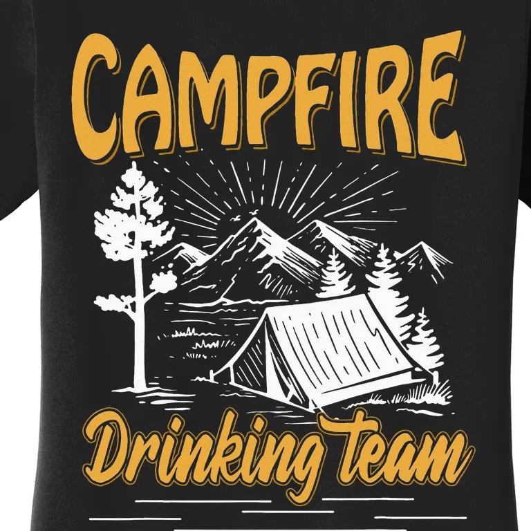 Campfire Drinking Team Camping Lover Scout Camper Women's T-Shirt