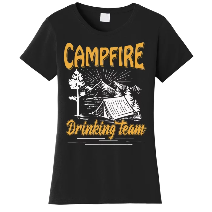 Campfire Drinking Team Camping Lover Scout Camper Women's T-Shirt