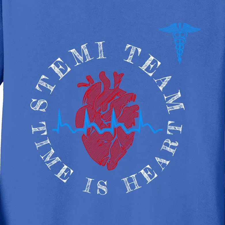 Cardiology Departt Time Is Heart Code Stemi Gift Cath Lab Funny Gift Kids Long Sleeve Shirt