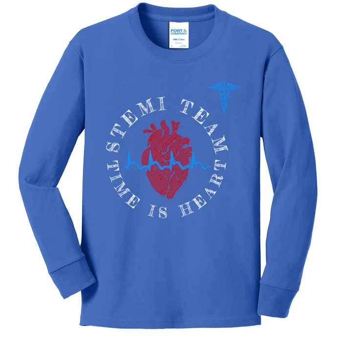 Cardiology Departt Time Is Heart Code Stemi Gift Cath Lab Funny Gift Kids Long Sleeve Shirt