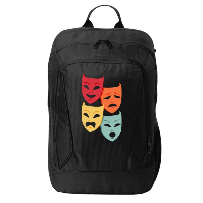 Colorful Drama Theater Comedy Tragedy Masks Actor Novelty City Backpack