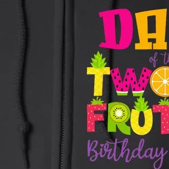 Cute Dad Twotii Frutti Birthday Family 2nd Birthday Girl Full Zip Hoodie