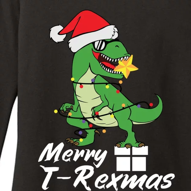 Christmas Dinosaur Tree Rex Merry Trexmas Gift Womens CVC Long Sleeve Shirt