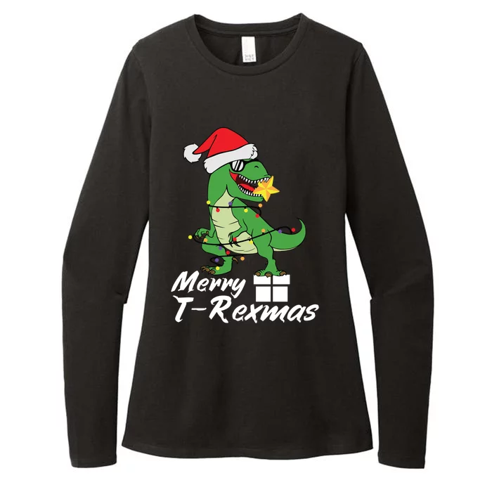 Christmas Dinosaur Tree Rex Merry Trexmas Gift Womens CVC Long Sleeve Shirt