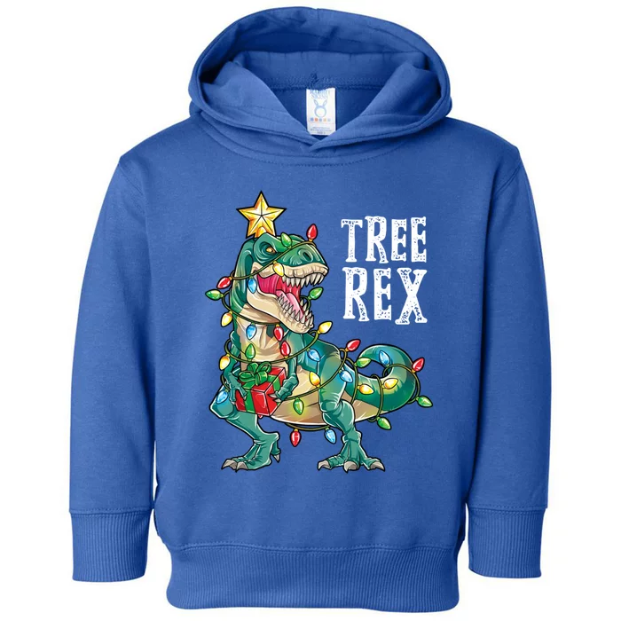 Christmas Dinosaur Tree Rex Pajamas Xmas Lights Gift Toddler Hoodie