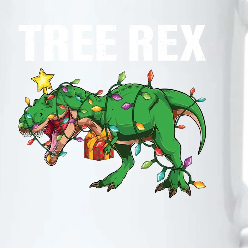 Christmas Dinosaur Tree Rex Xmas Lights T Rex Dinosaur Gift Black Color Changing Mug