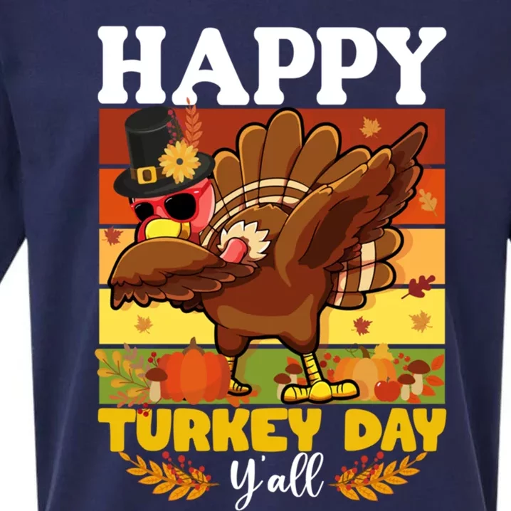 Cool Dabbing Turkey Happy Turkey Day Thanksgiving Cute Gift Sueded Cloud Jersey T-Shirt