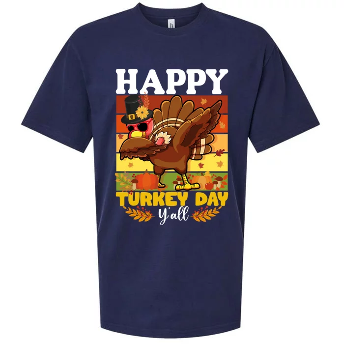 Cool Dabbing Turkey Happy Turkey Day Thanksgiving Cute Gift Sueded Cloud Jersey T-Shirt