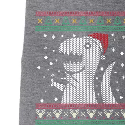 Christmas Dinosaur T Rex Santa Hat Ugly Sweater Funny Pajama Gift Doggie 3-End Fleece Hoodie