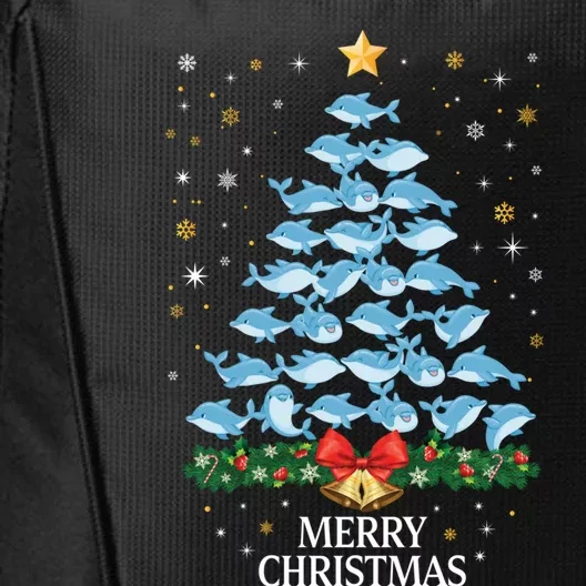 Christmas Dolphin Tree Design For Boys Girls Dolphin Xmas Gift City Backpack