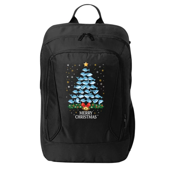 Christmas Dolphin Tree Design For Boys Girls Dolphin Xmas Gift City Backpack