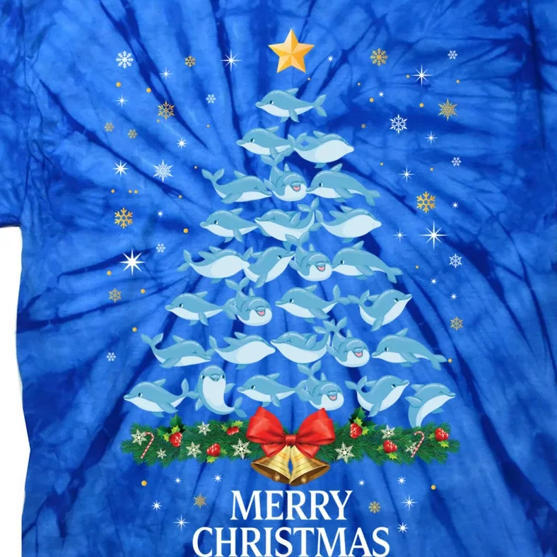 Christmas Dolphin Tree Design For Boys Girls Dolphin Xmas Gift Tie-Dye T-Shirt