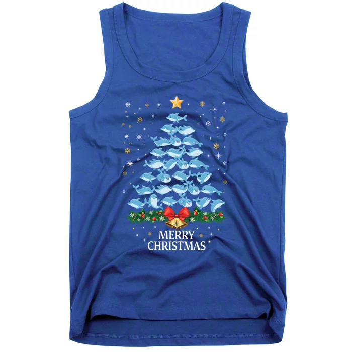 Christmas Dolphin Tree Design For Boys Girls Dolphin Xmas Gift Tank Top