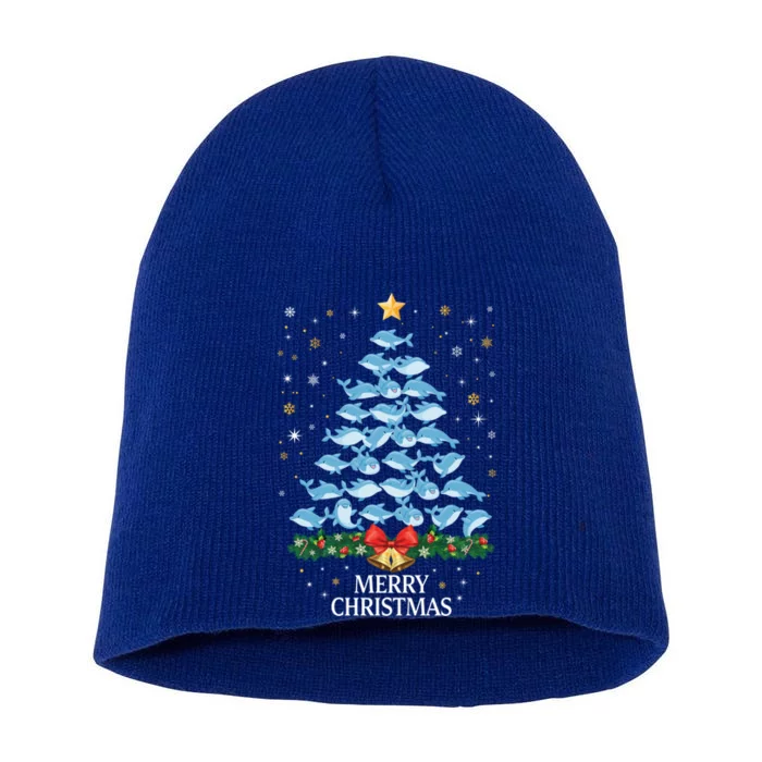 Christmas Dolphin Tree Design For Boys Girls Dolphin Xmas Gift Short Acrylic Beanie