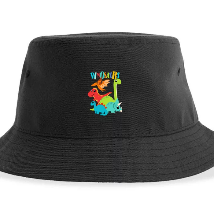 Cute Dinosaurs Types Of Dinosaurs For Kids Dino Lover Sustainable Bucket Hat