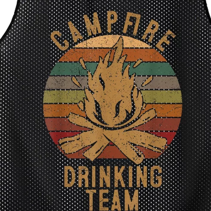 Campfire Drinking Team Camping Lovers Gifts Camper Mesh Reversible Basketball Jersey Tank