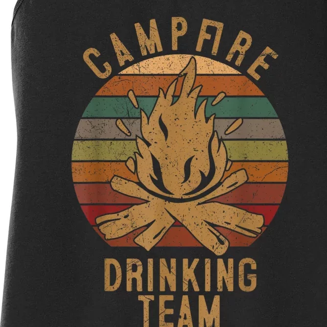 Campfire Drinking Team Camping Lovers Gifts Camper Women's Racerback Tank